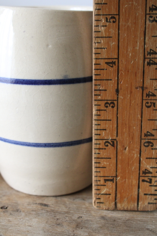 photo of Marshall pottery blue band stoneware mugs, large steins vintage crockery  #5