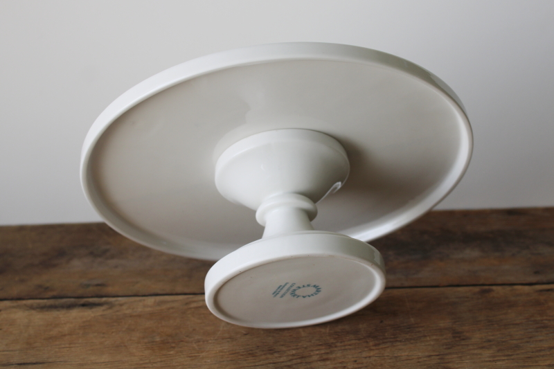 photo of Martha Stewart Collection Macy's all white china cake stand, classic ironstone style  #3