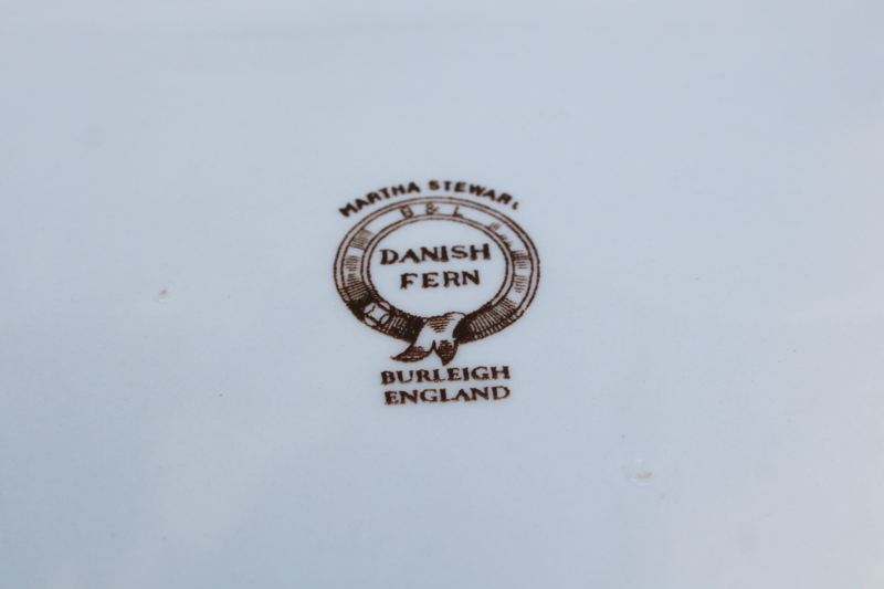 photo of Martha Stewart Danish Fern pattern brown transferware English ironstone platter early 2000s vintage  #4