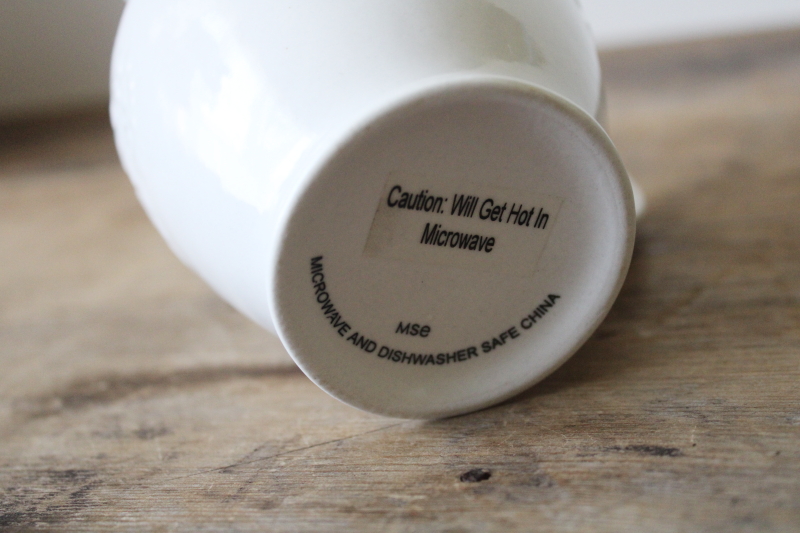 photo of Martha Stewart Everyday white ironstone china creamer pitcher oak leaf & acorn embossed  #4