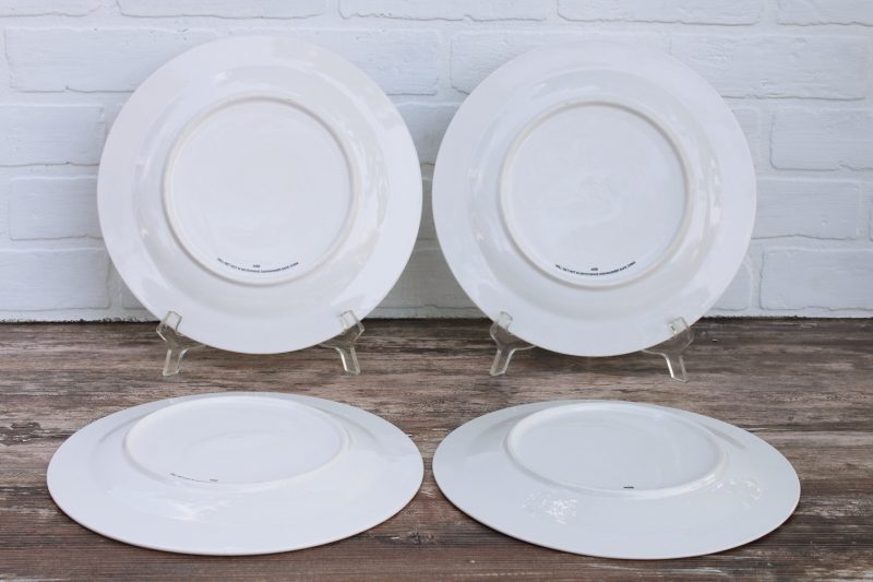 photo of Martha Stewart MSE Acorn oak leaf embossed china, neutral fall dinnerware dinner plates set, white ironstone style #5