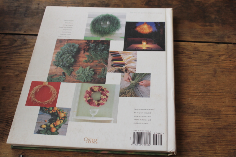 photo of Martha Stewart Wreaths, 90s vintage book with 52 designs for swags, holiday wreaths #6