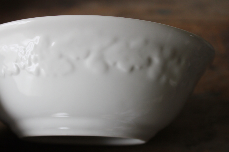 photo of Martha Stewart white ironstone china oval bowl MSE oak leaf & acorn pattern  #2