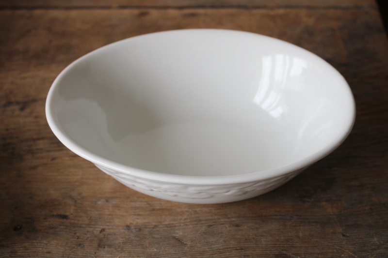 photo of Martha Stewart white ironstone china oval bowl MSE oak leaf & acorn pattern  #3