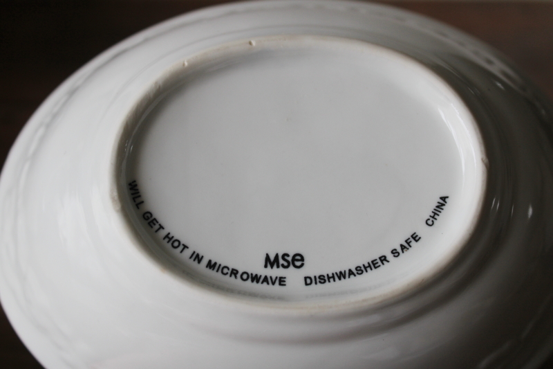 photo of Martha Stewart white ironstone china oval bowl MSE oak leaf & acorn pattern  #4
