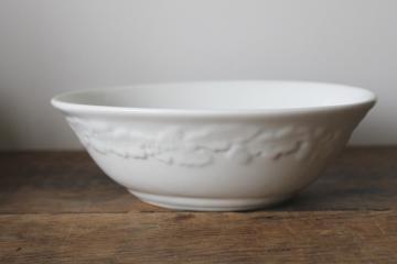 Martha Stewart white ironstone china oval bowl MSE oak leaf & acorn pattern 