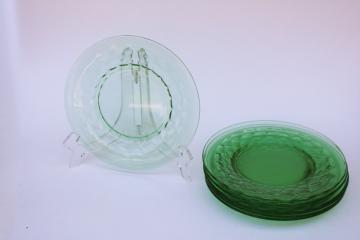 catalog photo of Martha Washington (Georgian variant) green depression glass luncheon plates, 1930s vintage