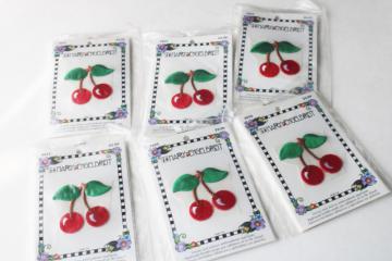 Mary Engelbreit cherries cherry bunch embroidered appliques sticker back patches