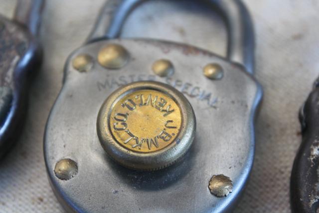 photo of Master Special type combination locks, old antique padlocks w/ small center dials #3