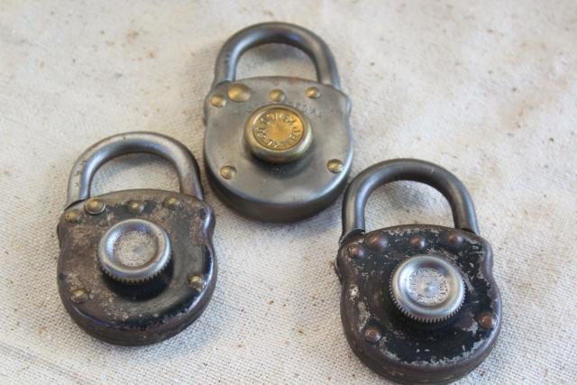 photo of Master Special type combination locks, old antique padlocks w/ small center dials #6