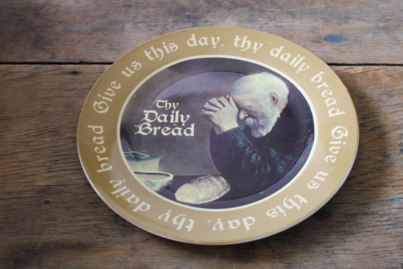 photo of Maud Borup Give Us This Day Our Daily Bread plate man saying prayer of grace & gratitude  #2