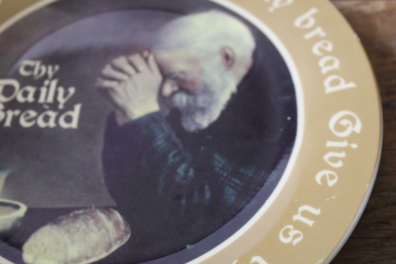 photo of Maud Borup Give Us This Day Our Daily Bread plate man saying prayer of grace & gratitude  #3