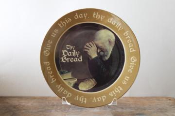 catalog photo of Maud Borup Give Us This Day Our Daily Bread plate man saying prayer of grace & gratitude 