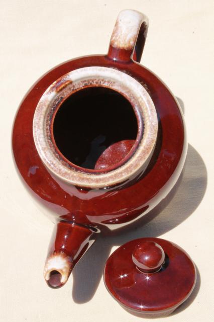 photo of McCoy pottery brown drip glaze teapot, vintage tea pot #6