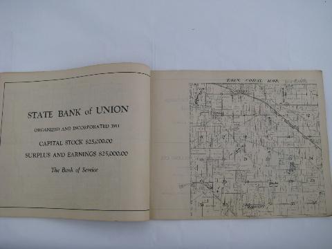 photo of McHenry County Illinois antique vintage plat map book, no date #3