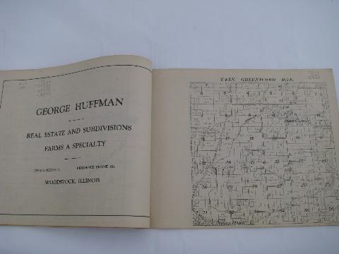 photo of McHenry County Illinois antique vintage plat map book, no date #4