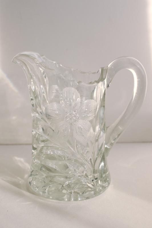 photo of McKee rock crystal clear depression glass creamer, small pitcher or milk jug #1