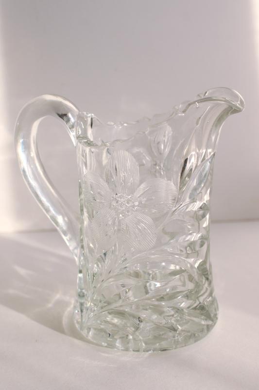 photo of McKee rock crystal clear depression glass creamer, small pitcher or milk jug #3