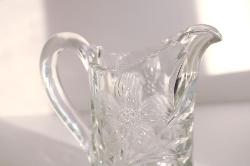 photo of McKee rock crystal clear depression glass creamer, small pitcher or milk jug #5