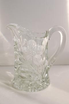 catalog photo of McKee rock crystal clear depression glass creamer, small pitcher or milk jug