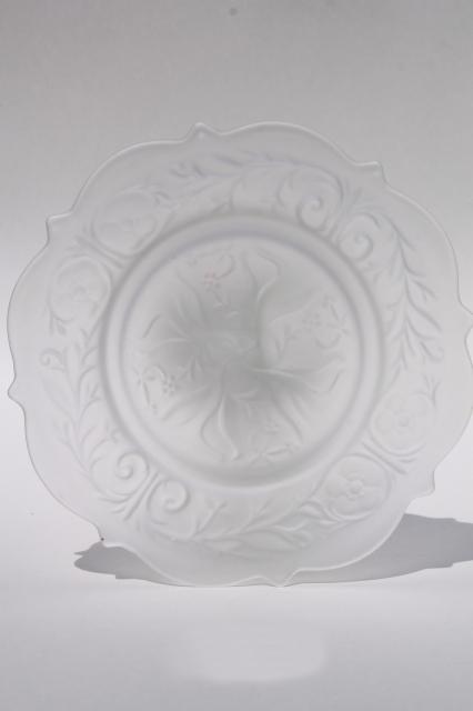 photo of McKee rock crystal frosted clear glass salad plates, vintage depression glass #7