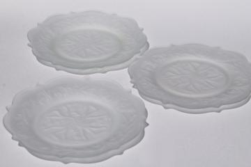 catalog photo of McKee rock crystal frosted clear glass salad plates, vintage depression glass