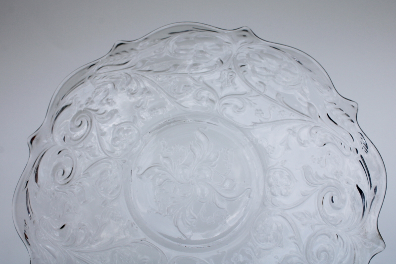 photo of McKee rock crystal vintage depression glass dinner plate or serving tray / cake plate #2