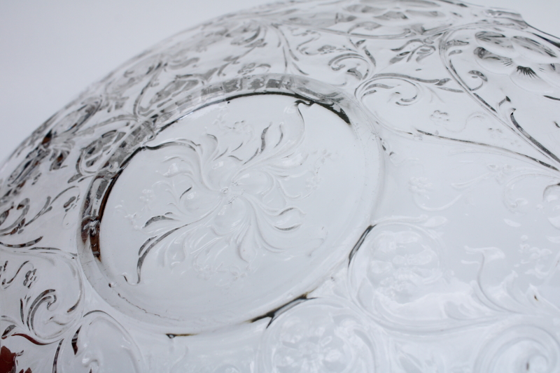 photo of McKee rock crystal vintage depression glass dinner plate or serving tray / cake plate #4