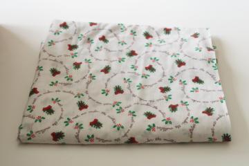 catalog photo of Meet Me Under The Mistletoe tiny bows & holly print vintage Christmas fabric poly cotton blend 