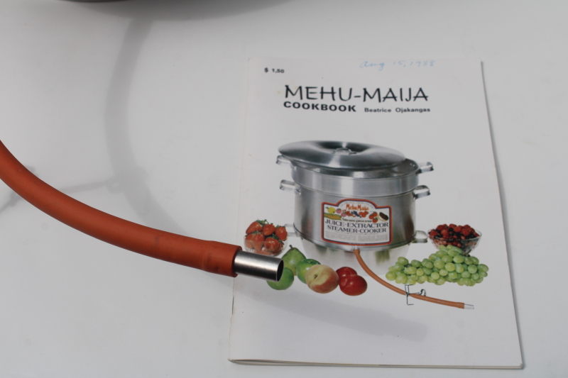 photo of Mehi Maija steam process juice extractor stovetop stainless pot complete w/ manual cookbook  #11