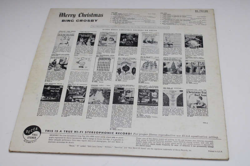 photo of Merry Christmas Bing Crosby vintage vinyl LP record classic mid century vintage Christmas carols music  #6