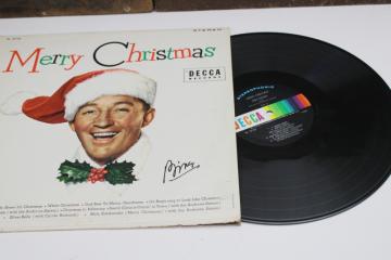 catalog photo of Merry Christmas Bing Crosby vintage vinyl LP record classic mid century vintage Christmas carols music 