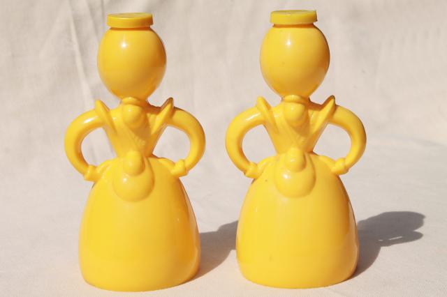 photo of Merry Maid vintage plastic laundry sprinkler, yellow & red girls pair of maids #11