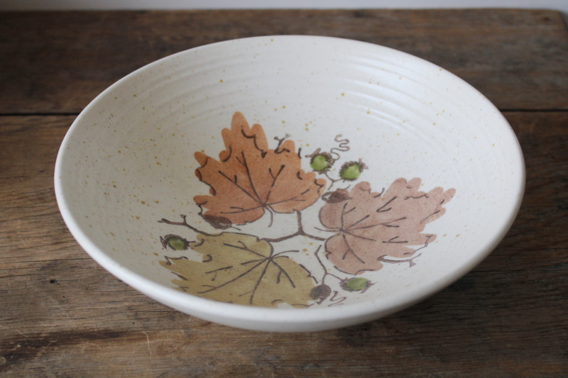 photo of Metlox PoppyTrail Woodland autumn leaves pattern serving bowl, MCM vintage pottery dinnerware  #1