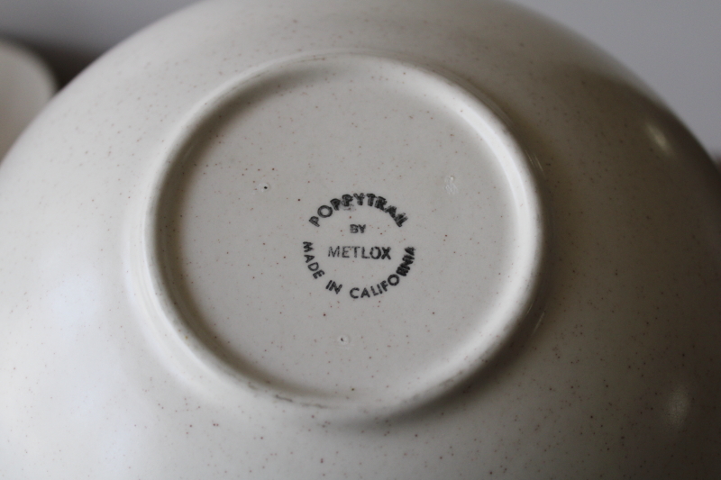 photo of Metlox PoppyTrail Woodland autumn leaves pattern serving bowl, MCM vintage pottery dinnerware #4
