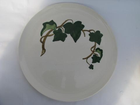 photo of Metlox Poppytrail pottery dinnerware, vintage California Ivy chop or cake plate #1