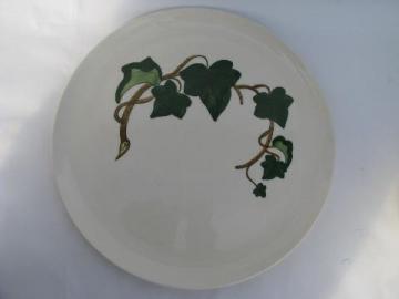 catalog photo of Metlox Poppytrail pottery dinnerware, vintage California Ivy chop or cake plate