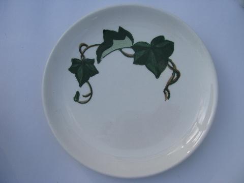 photo of Metlox Poppytrail pottery dinnerware, vintage California Ivy dessert plates lot #2