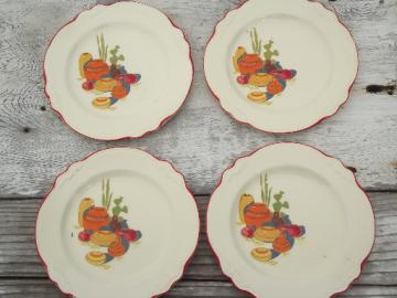 catalog photo of Mexicali cactus pattern vintage Homer Laughlin china plates, Virginia Rose