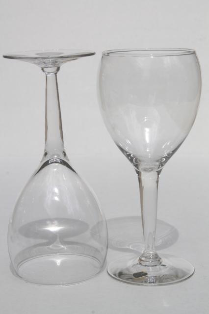 photo of Mexican glass wine glasses w/ original labels, never used vintage stemware set #3