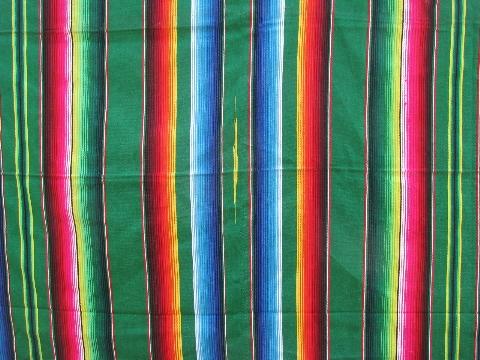 photo of Mexican serape stripes, vintage Indian blanket rug, souvenir of Mexico #1