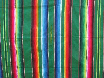 catalog photo of Mexican serape stripes, vintage Indian blanket rug, souvenir of Mexico