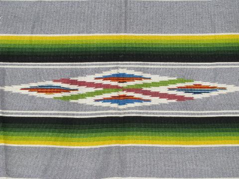 photo of Mexican serape stripes, vintage Indian blanket rug, souvenir of Mexico #2