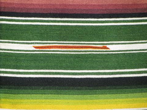 photo of Mexican serape stripes, vintage Indian blanket rug, souvenir of Mexico #3