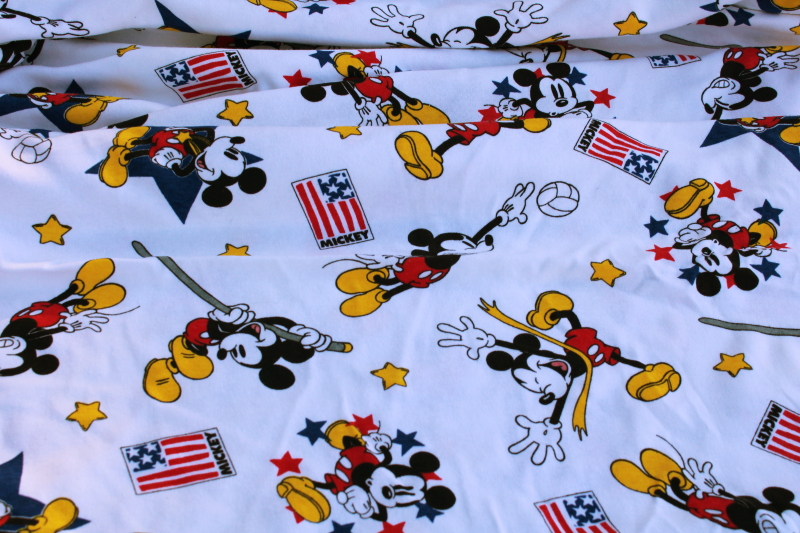 photo of Mickey Mouse athletic all stars print fabric, soft cotton jersey knit #1