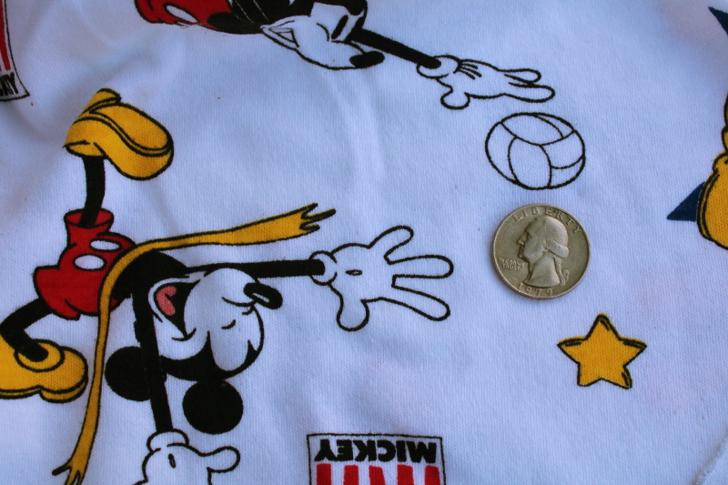 photo of Mickey Mouse athletic all stars print fabric, soft cotton jersey knit #7