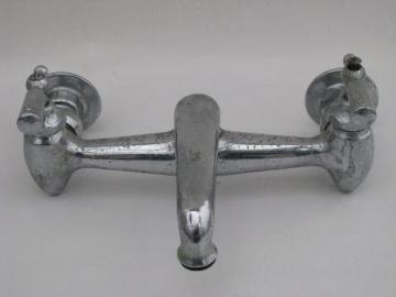 catalog photo of Mid-century vintage chrome swing spout faucet for utility or laundry sink