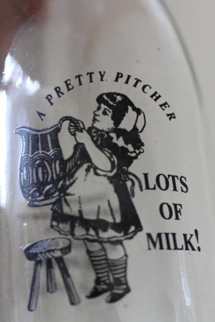 photo of Midsomer Norton Dairies vintage glass milk bottle, half pint Pretty Pitcher illustration #4