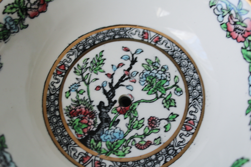 photo of Midwinter Indian Tree black w/ multicolors transferware china plates, tiered tray replacement pieces  #7