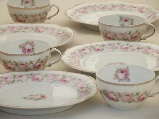 photo of Mignon floral vintage  Z S & Co Bavaria china flowered plates & cups #1